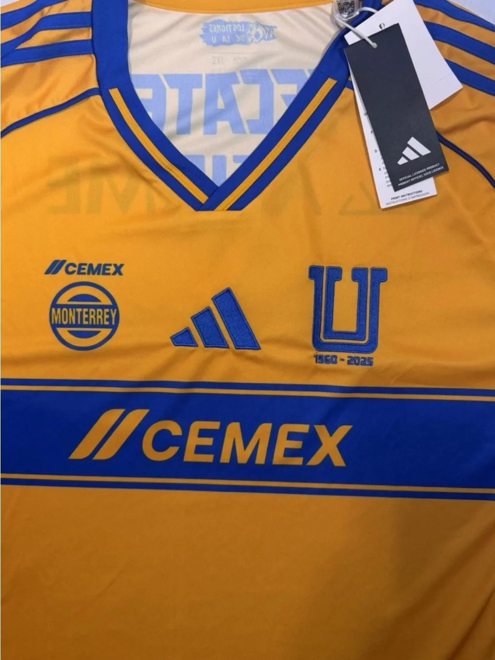 adidas Men’s Monterrey U Soccer Jersey in Yellow and Blue